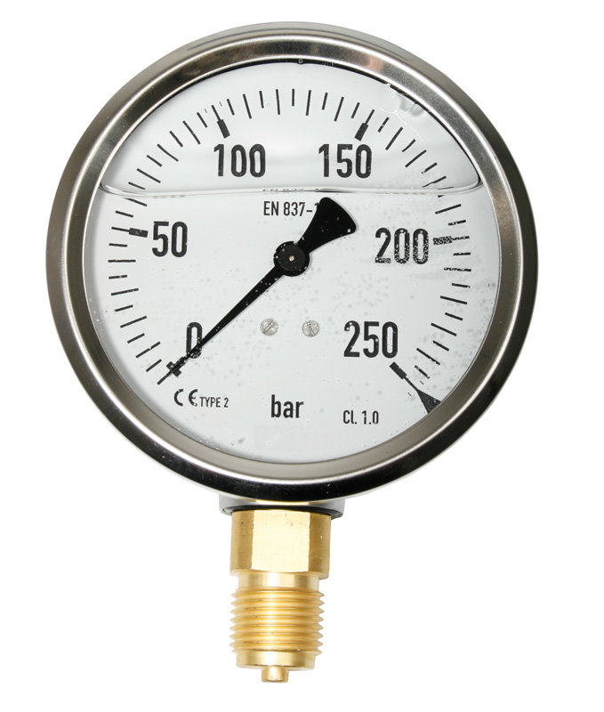 Manometer gefüllt